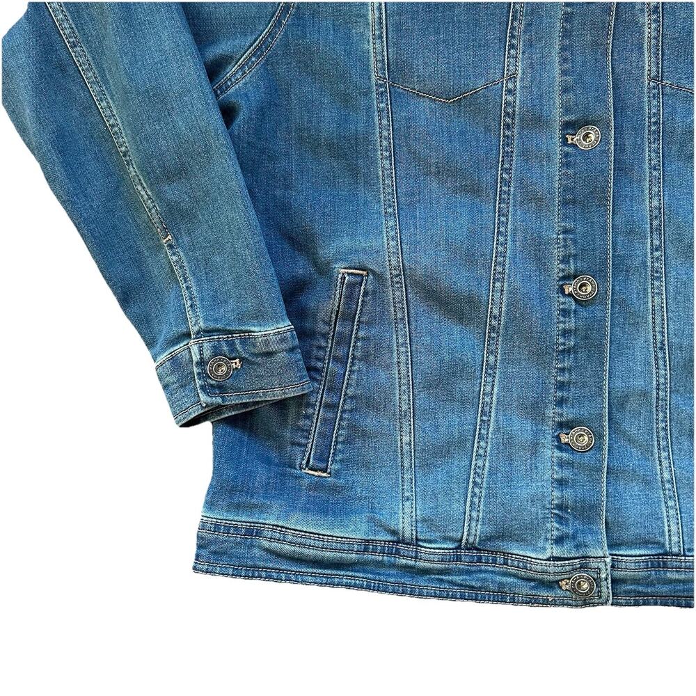 Prana Women's Detra Blue Denim Jean Jacket Size Small Oversized Organic Cotton - Picture 4 of 10
